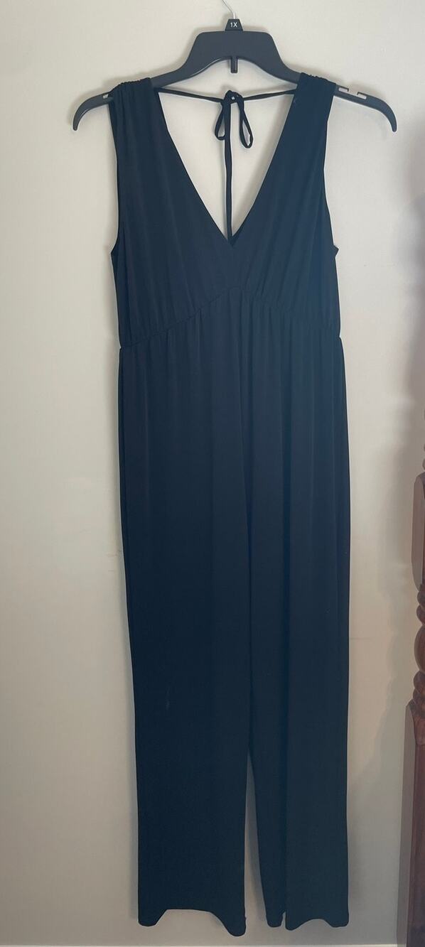 BCBGeneration Black Sleeveless Jumpsuit Polyester Spandex Blend Size Medium